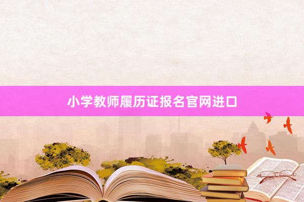 小学教师履历证报名官网进口